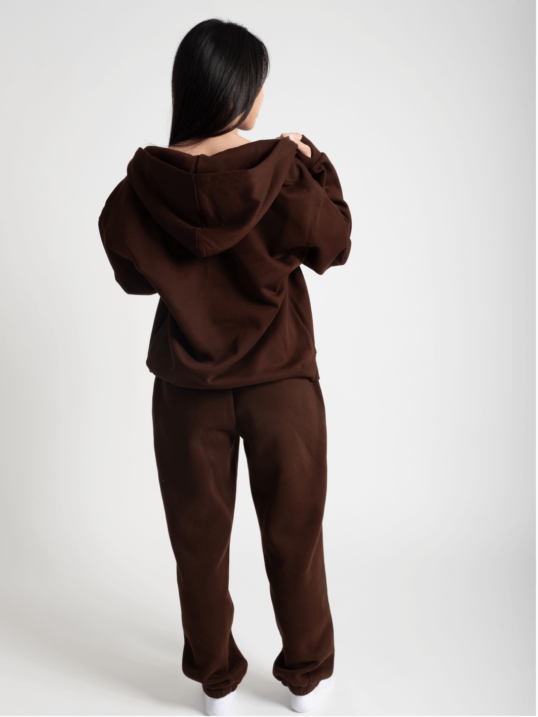 Cloud Zip-Up Hoodie and Sweatpants in Brown