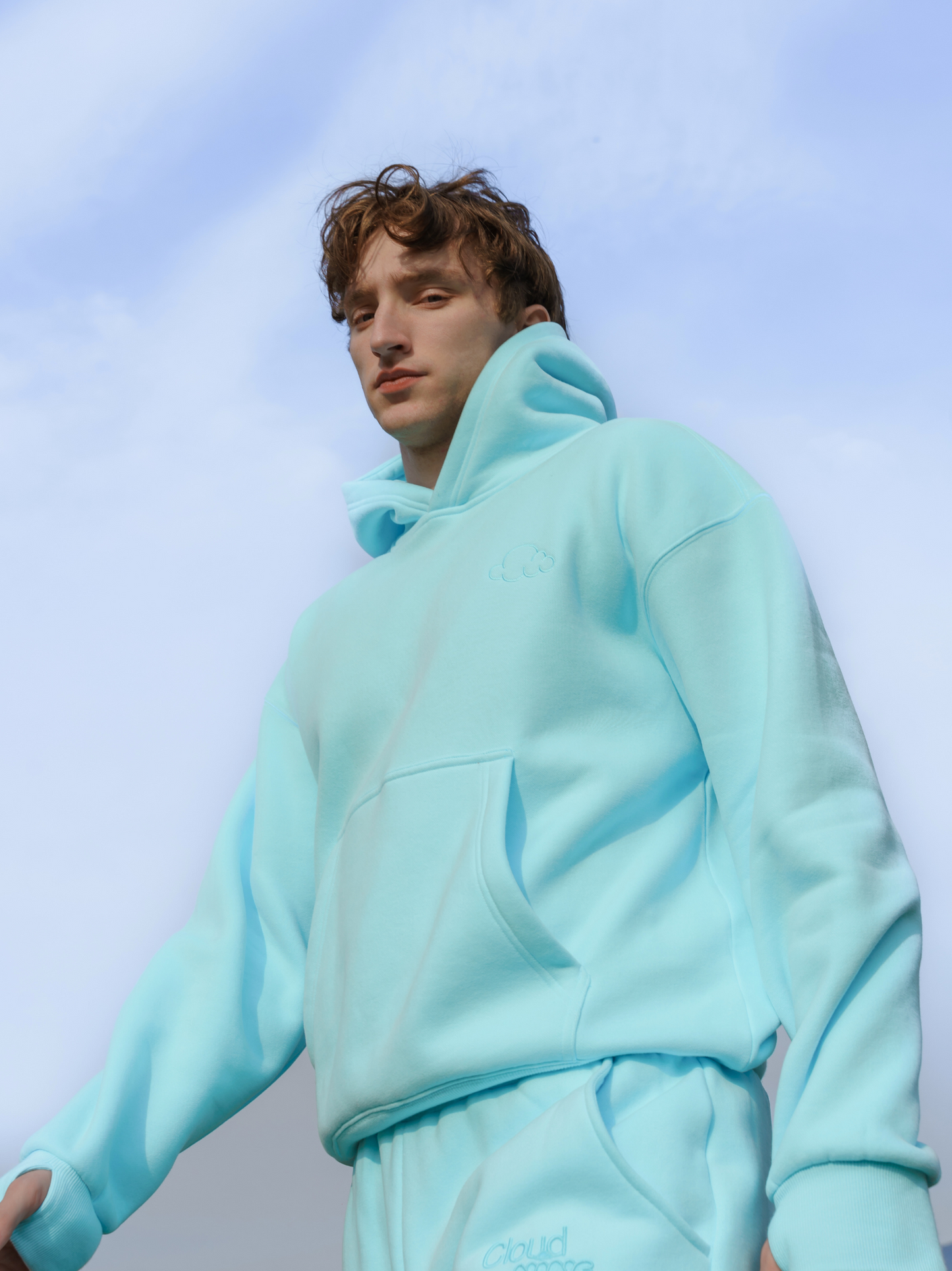 Pastel Cloud Comfort Hoodie in Ice Blue