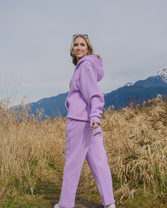 Pastel Cloud Hoodie in Lavander Backside View
