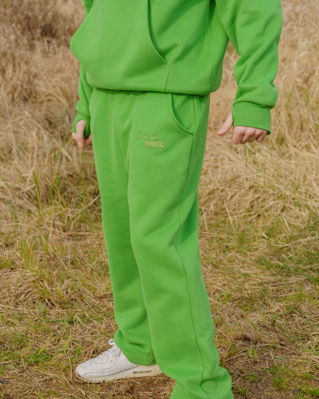Pastel Cloud Sweatpants Comfy Matcha Green