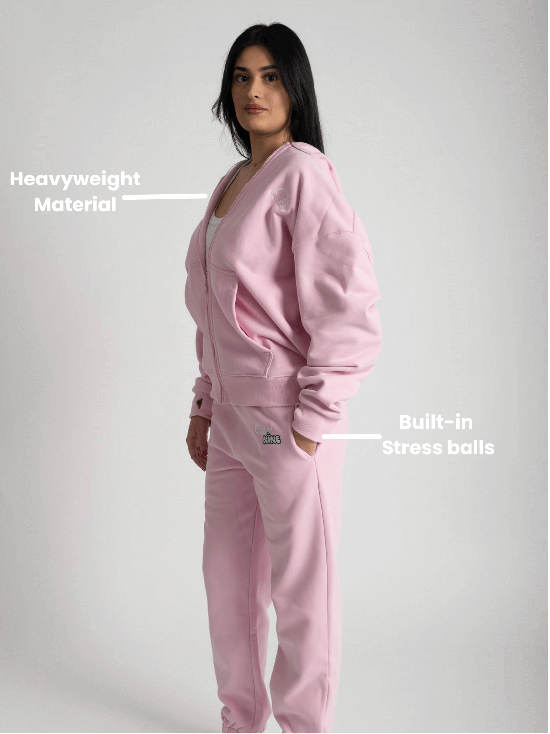 Pink Zip up with Built-in Stress Balls