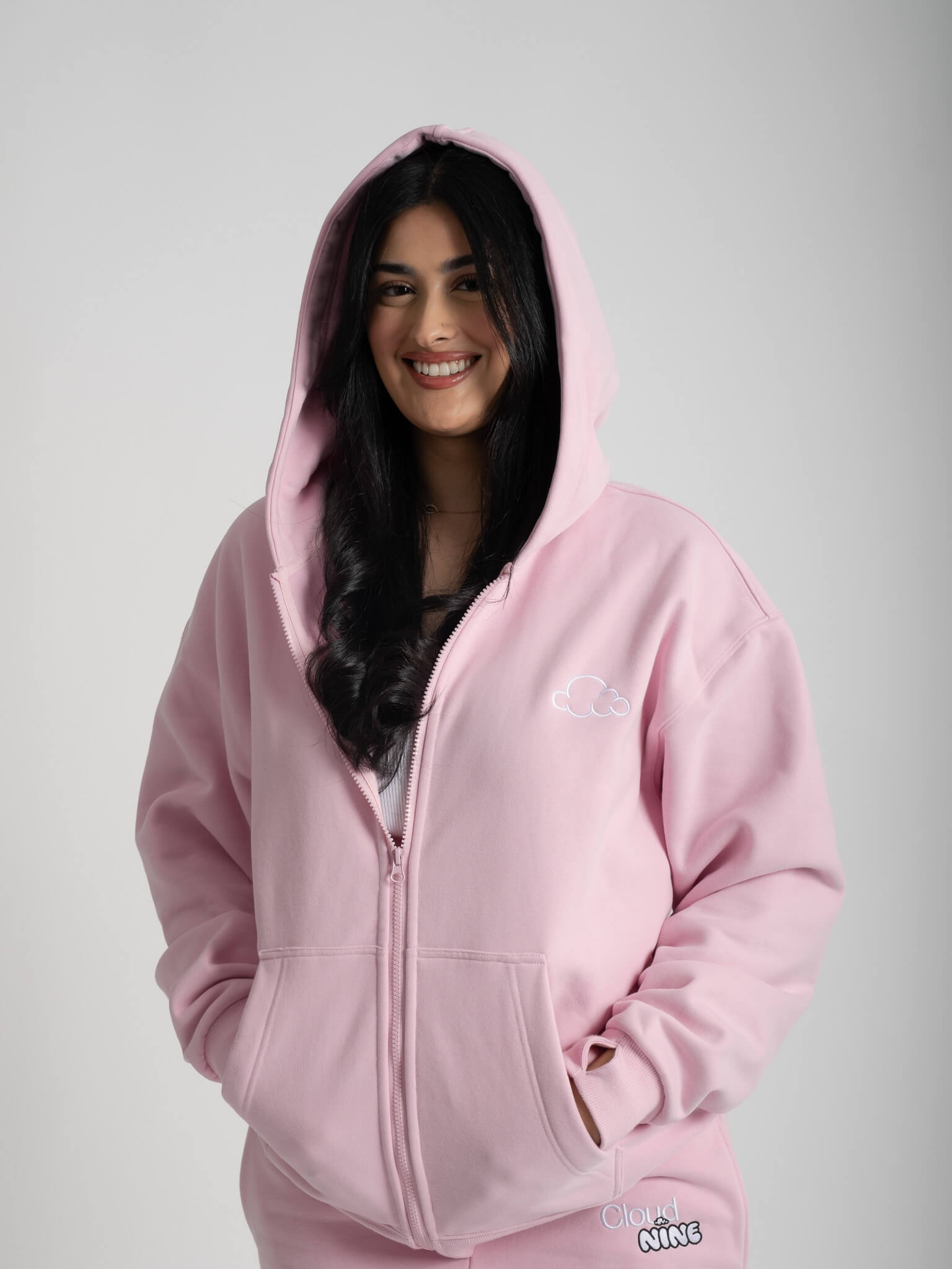 Quality Pink Zip up Hoodie