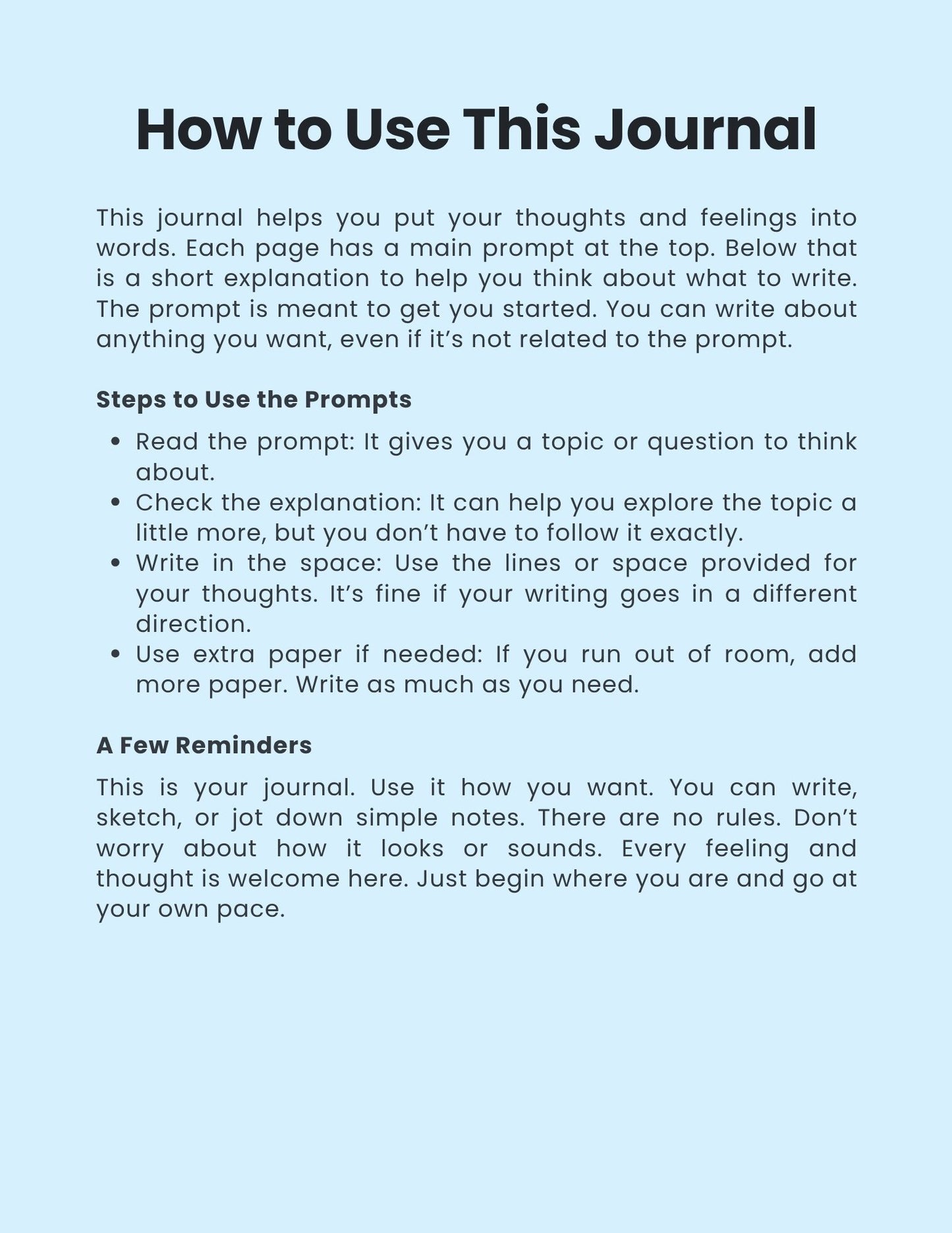 30 Journal Prompts