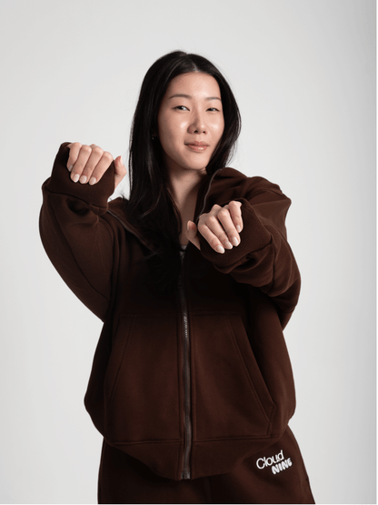 Brown Zip Up Hoodie