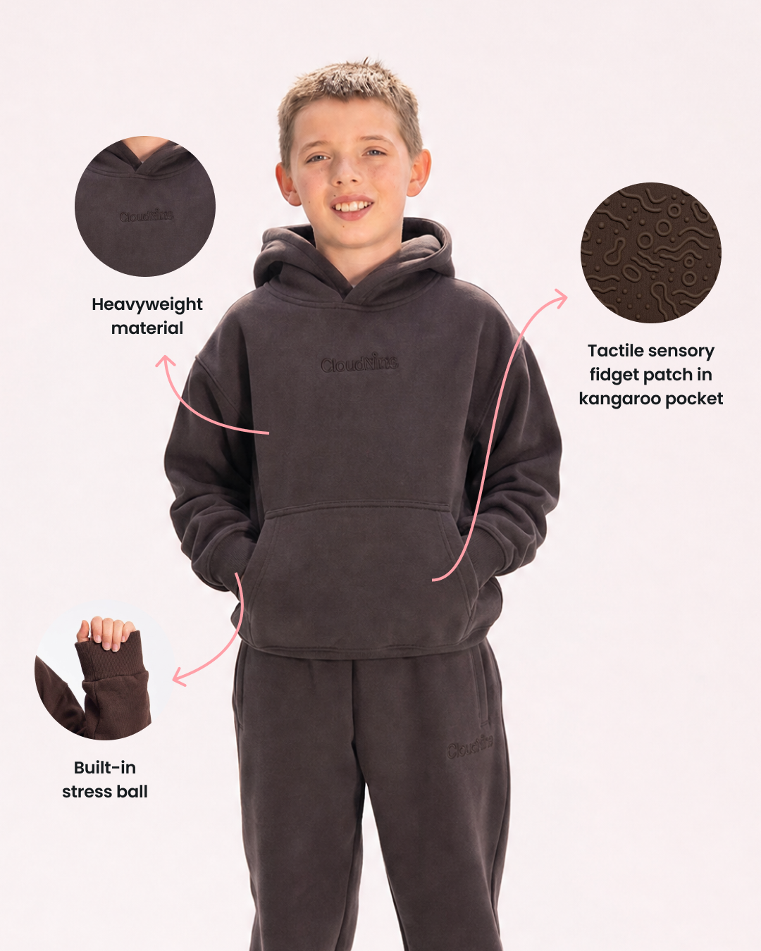 Grounding Kids Hoodie Espresso image 02