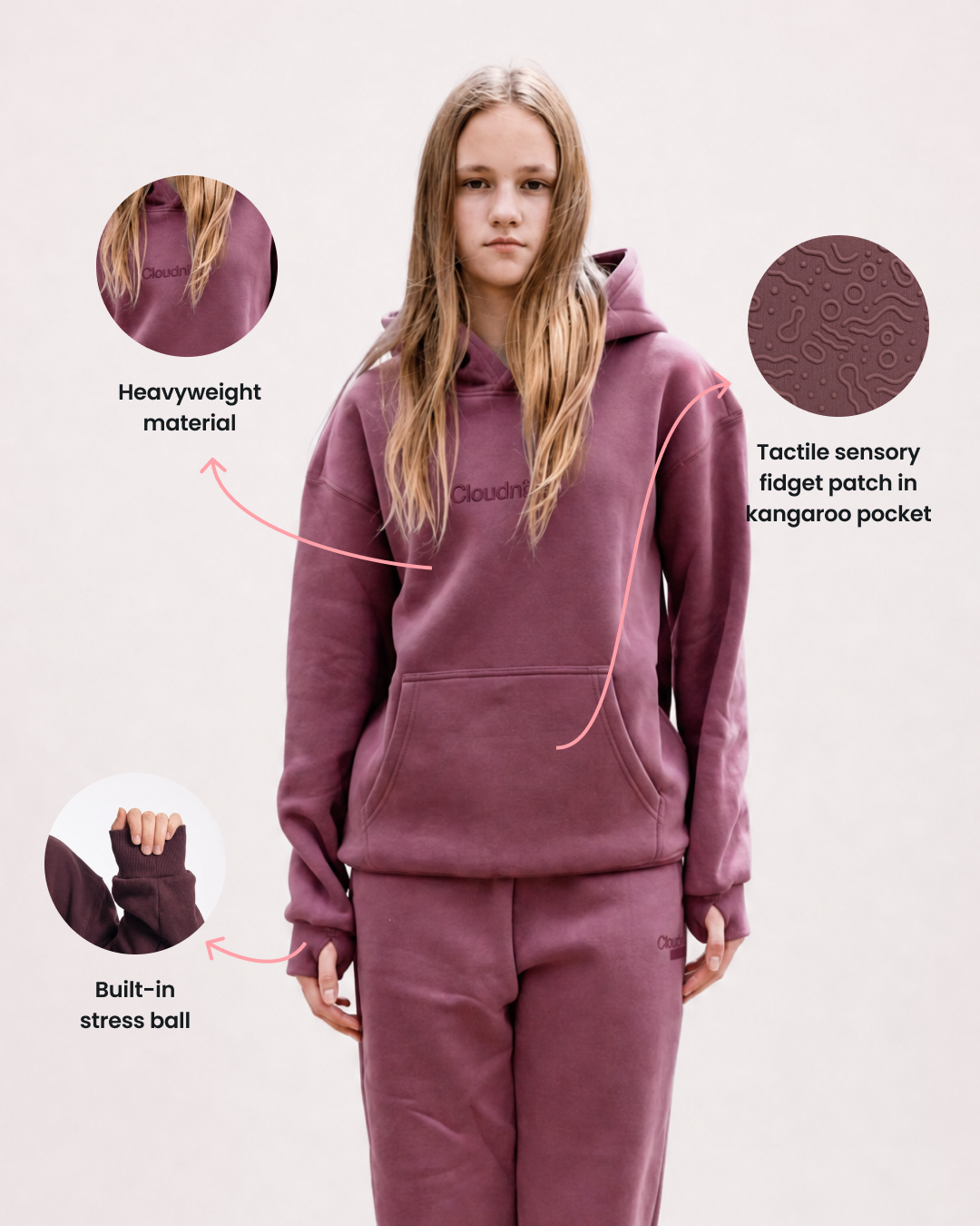 Grounding Kids Hoodie Rose image 02