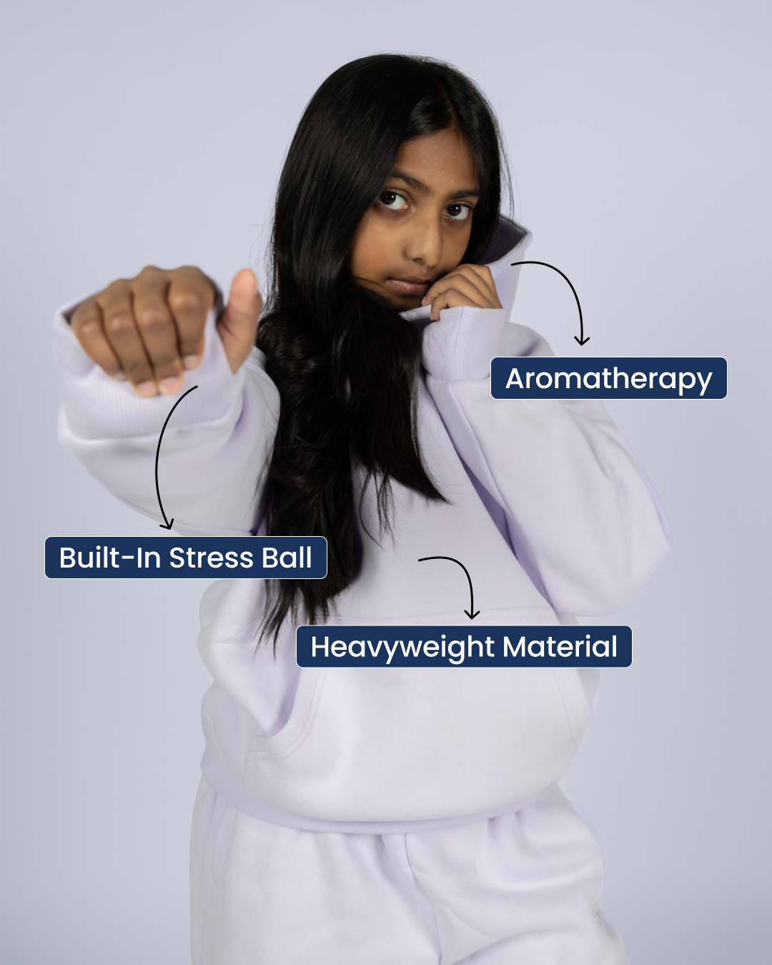Kids Aromatherapy Hoodie - Lilac - image 02
