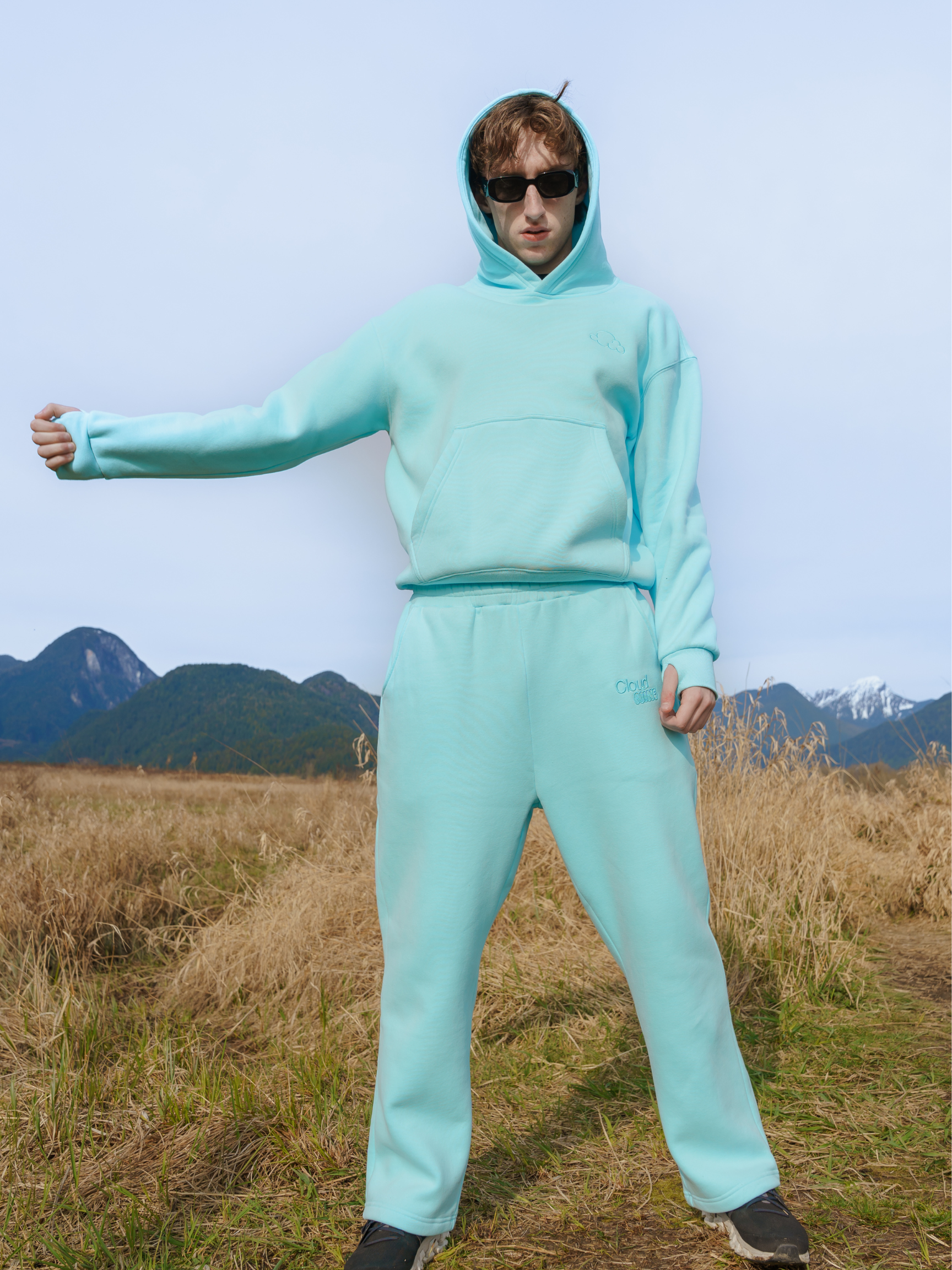 Pastel Cloud Best Comfort Hoodie Sweatpants in Ice Blue 