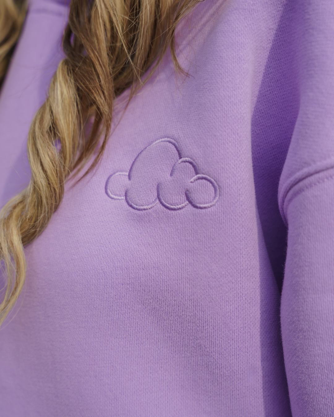 Pastel Cloud Best Hoodie in Lavander Closeup
