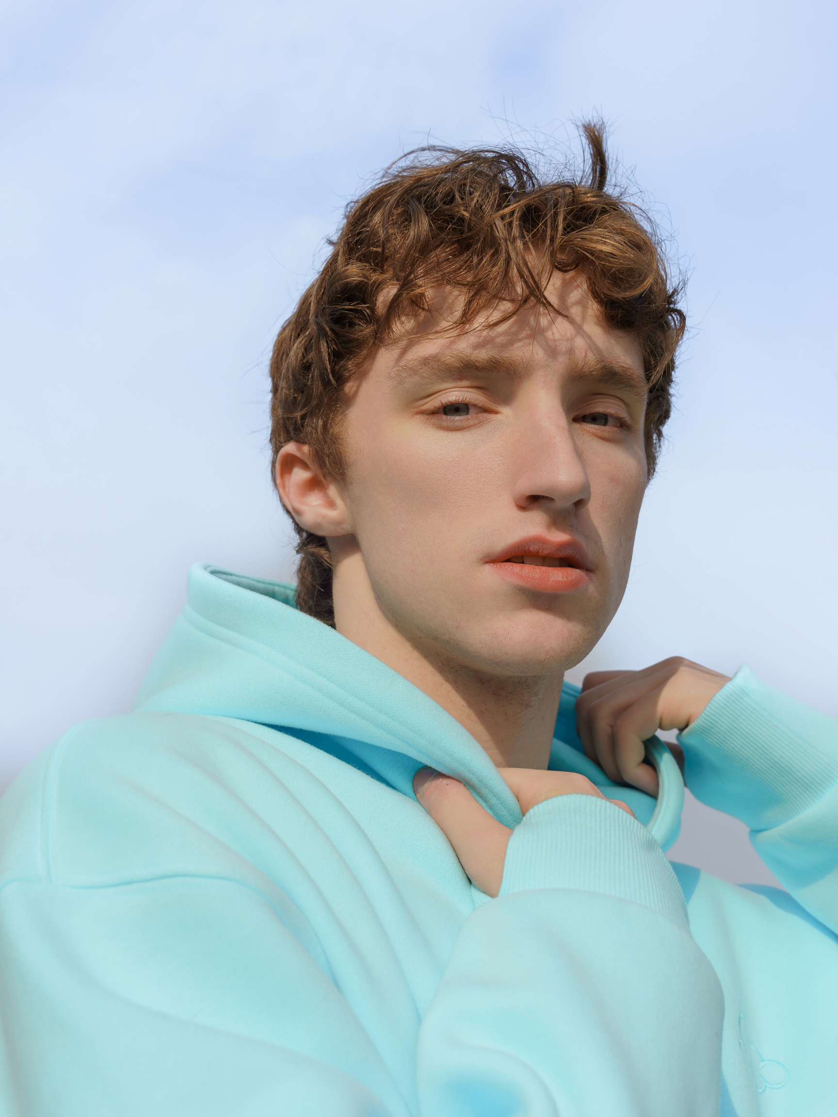 Pastel Cloud Best Hoodie with Wrist cushion in Ice Blue 