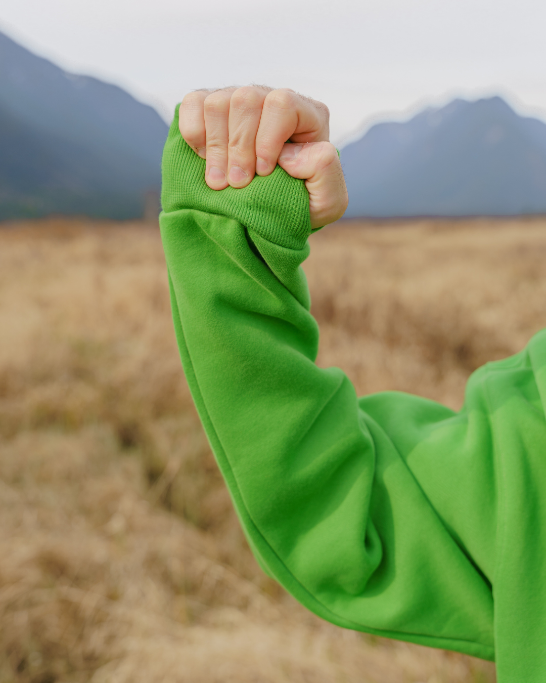 Pastel Cloud Best Hoodie with Wrist cushion in Matcha Green