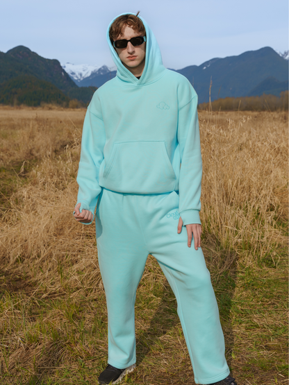 Pastel Cloud Comfort Hoodie Sweatpants in Ice Blue 