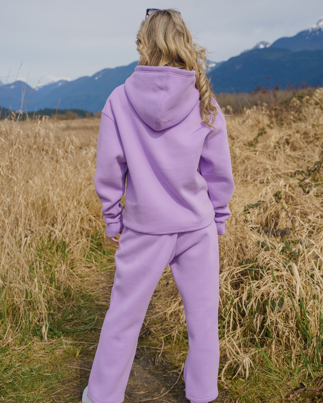 Pastel Cloud Hoodie Lavander Backside View