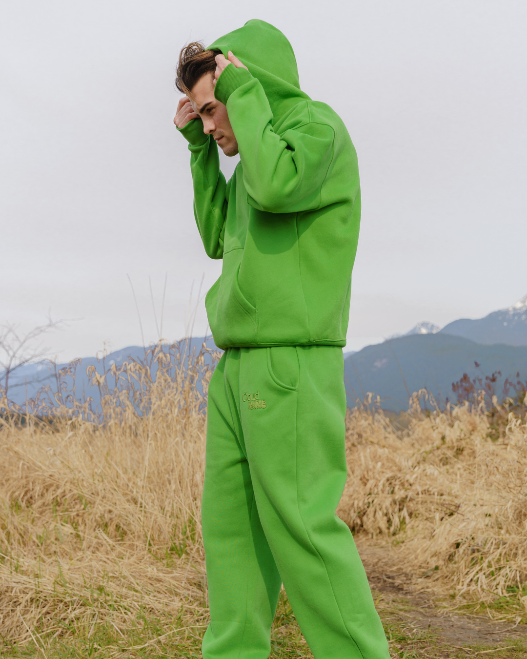 Pastel Cloud Hoodie and Sweatpants in Matcha Green