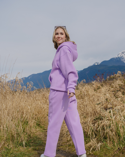 Pastel Cloud Hoodie in Lavander Backside View