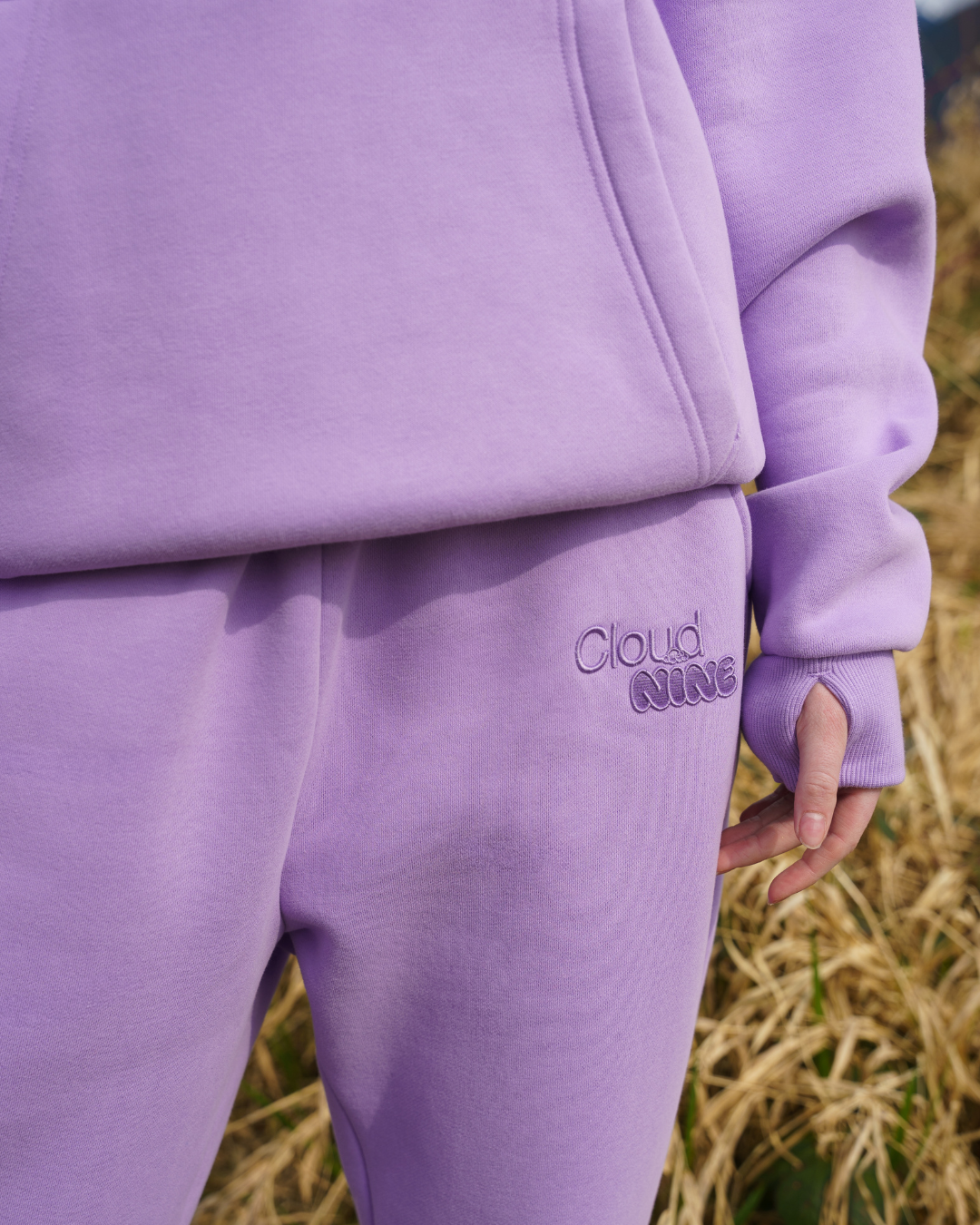 Pastel Cloud Hoodie in Lavander Closeup