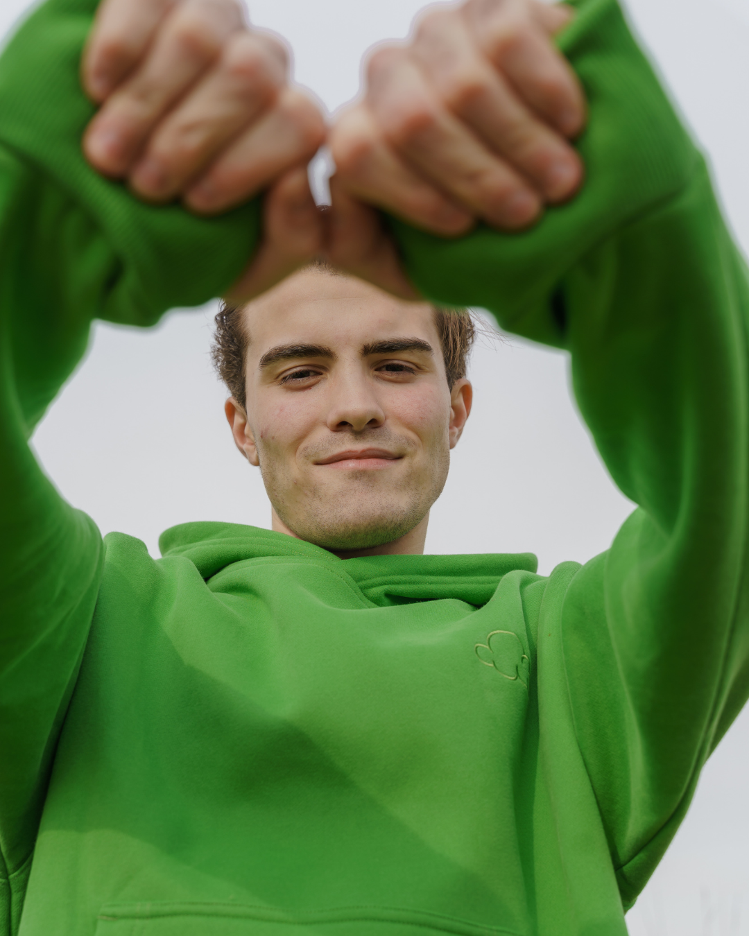 Pastel Cloud Hoodie with Wrist cushion in Matcha Green
