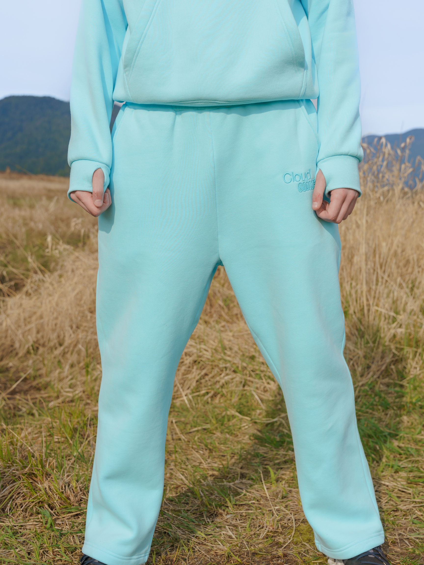 Pastel Cloud Sweatpants in Ice Blue 