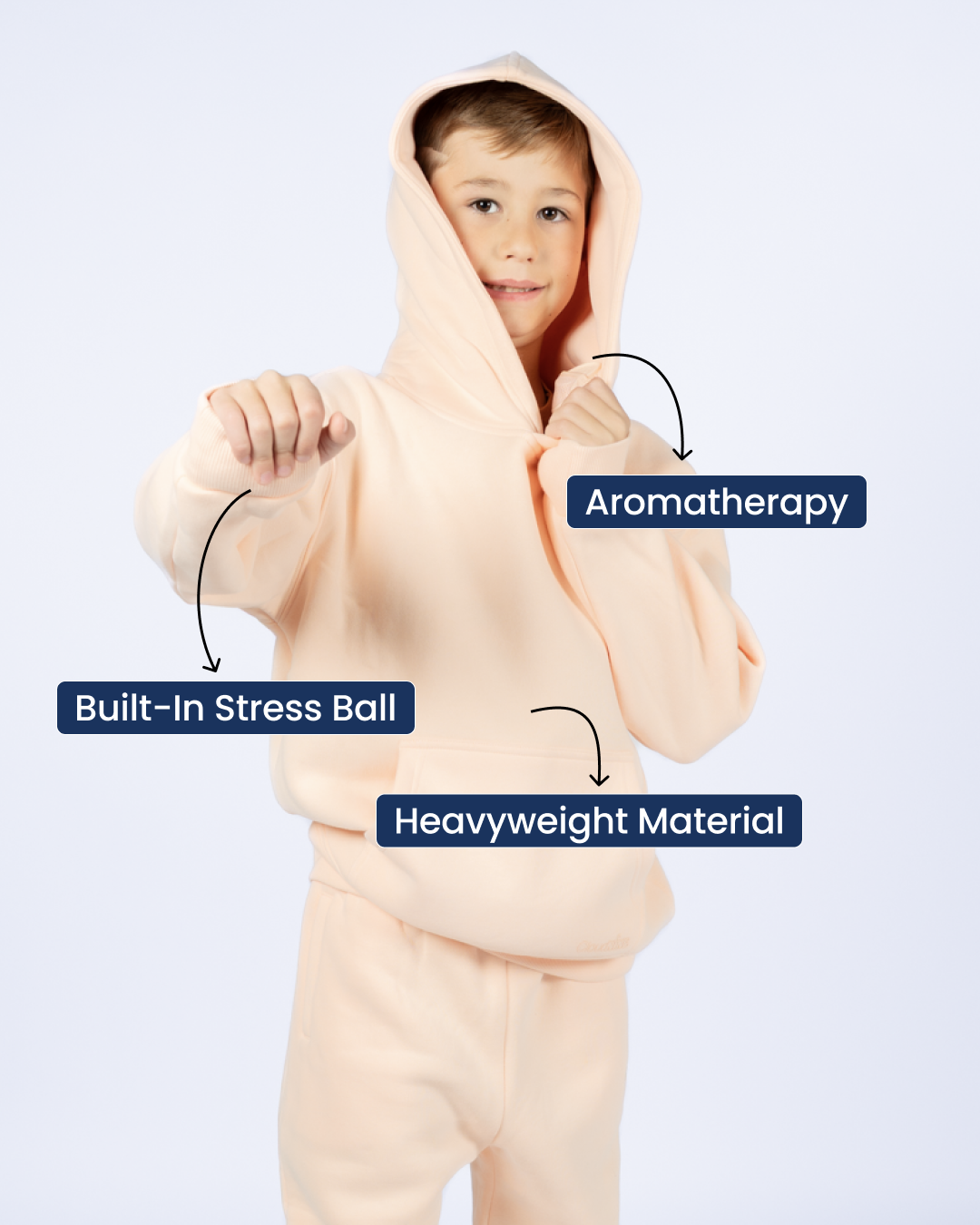 Kids Aromatherapy Hoodie - Peach - image 02