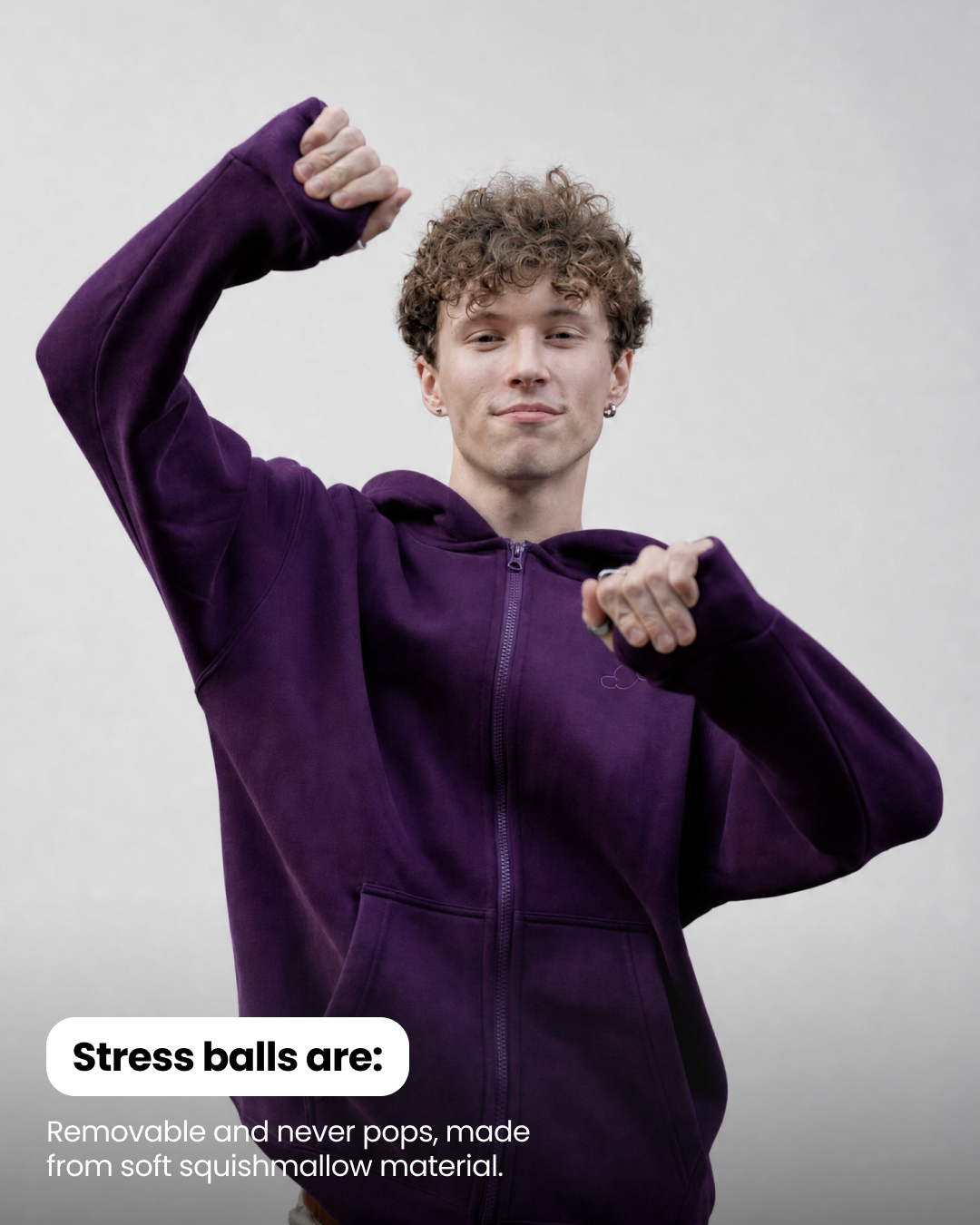 Grounding Zip-Up Hoodie in Plum – stress balls