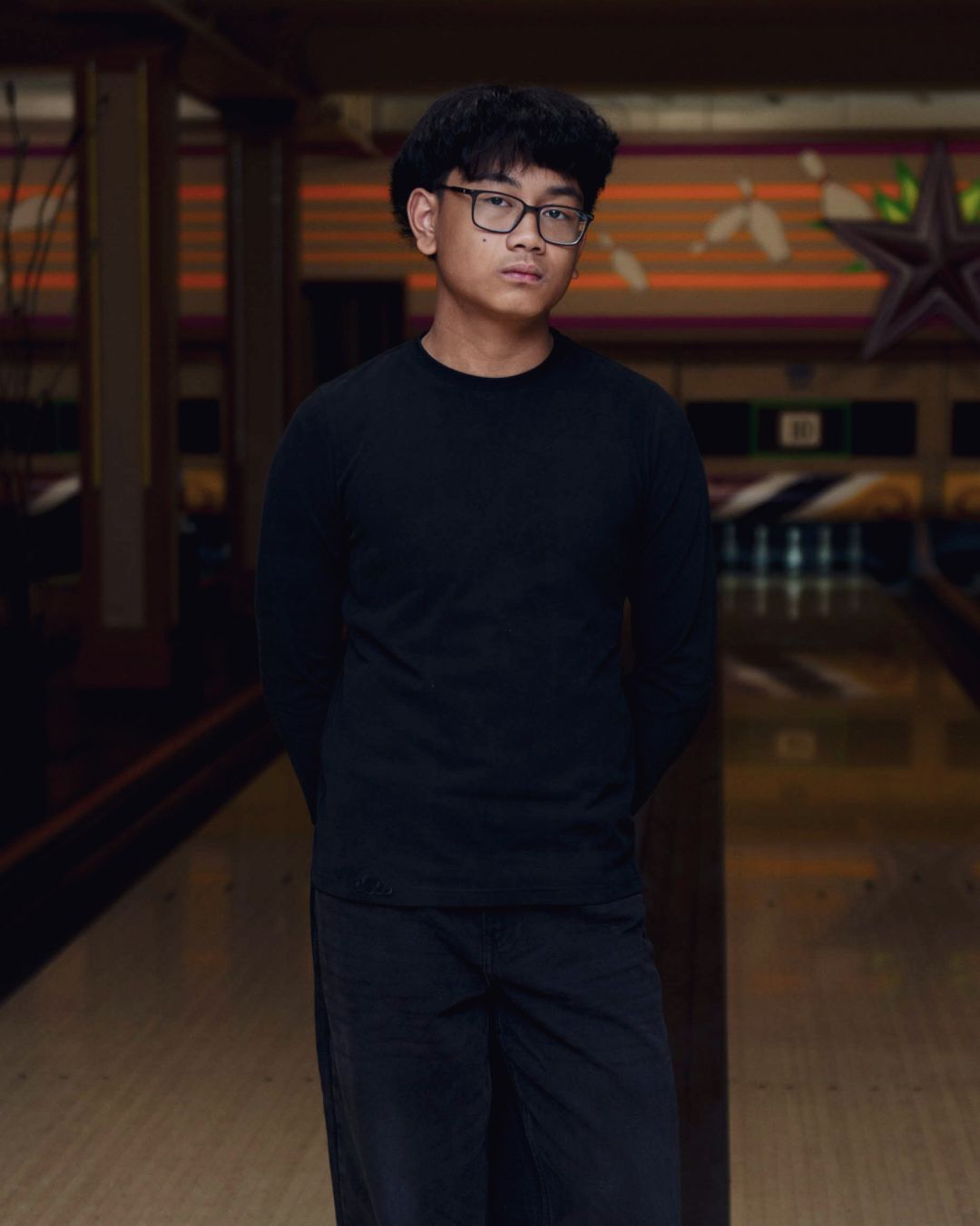 Black sensory kids long sleeve tee detail