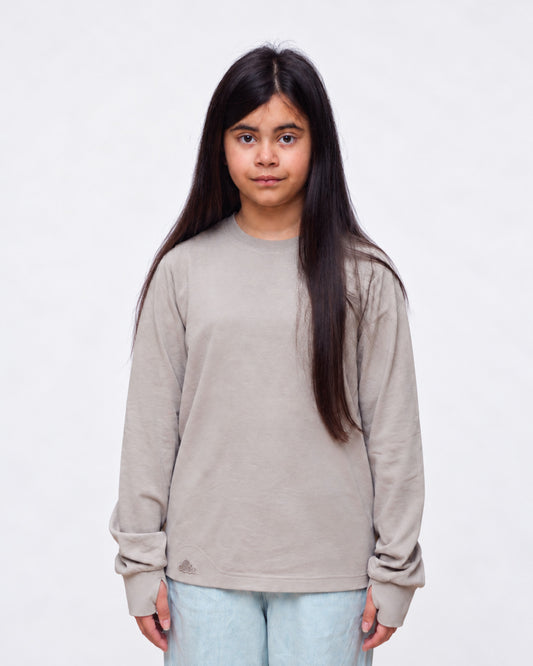 Crushed Rock sensory kids long sleeve tee front