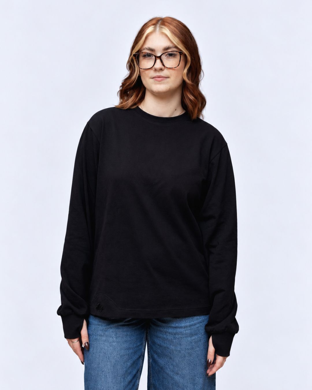 Black sensory long sleeve tee front
