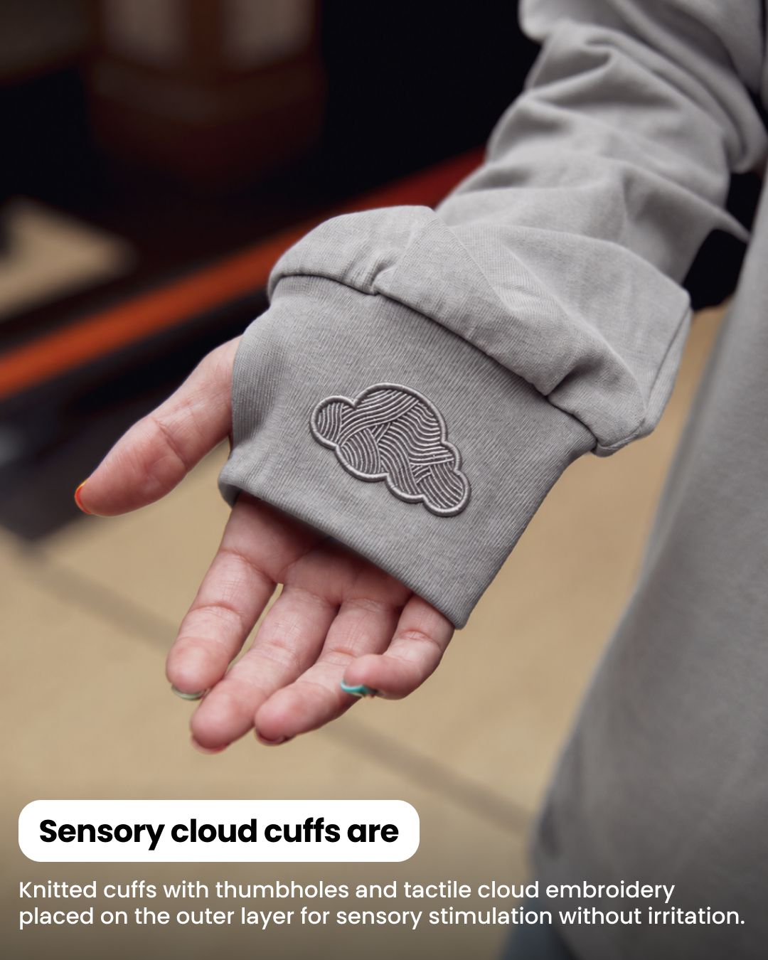 Crushed Rock sensory long sleeve tee sensory patch
