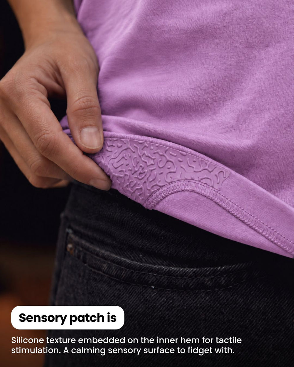 Fuchsia sensory t-shirt sensory patch