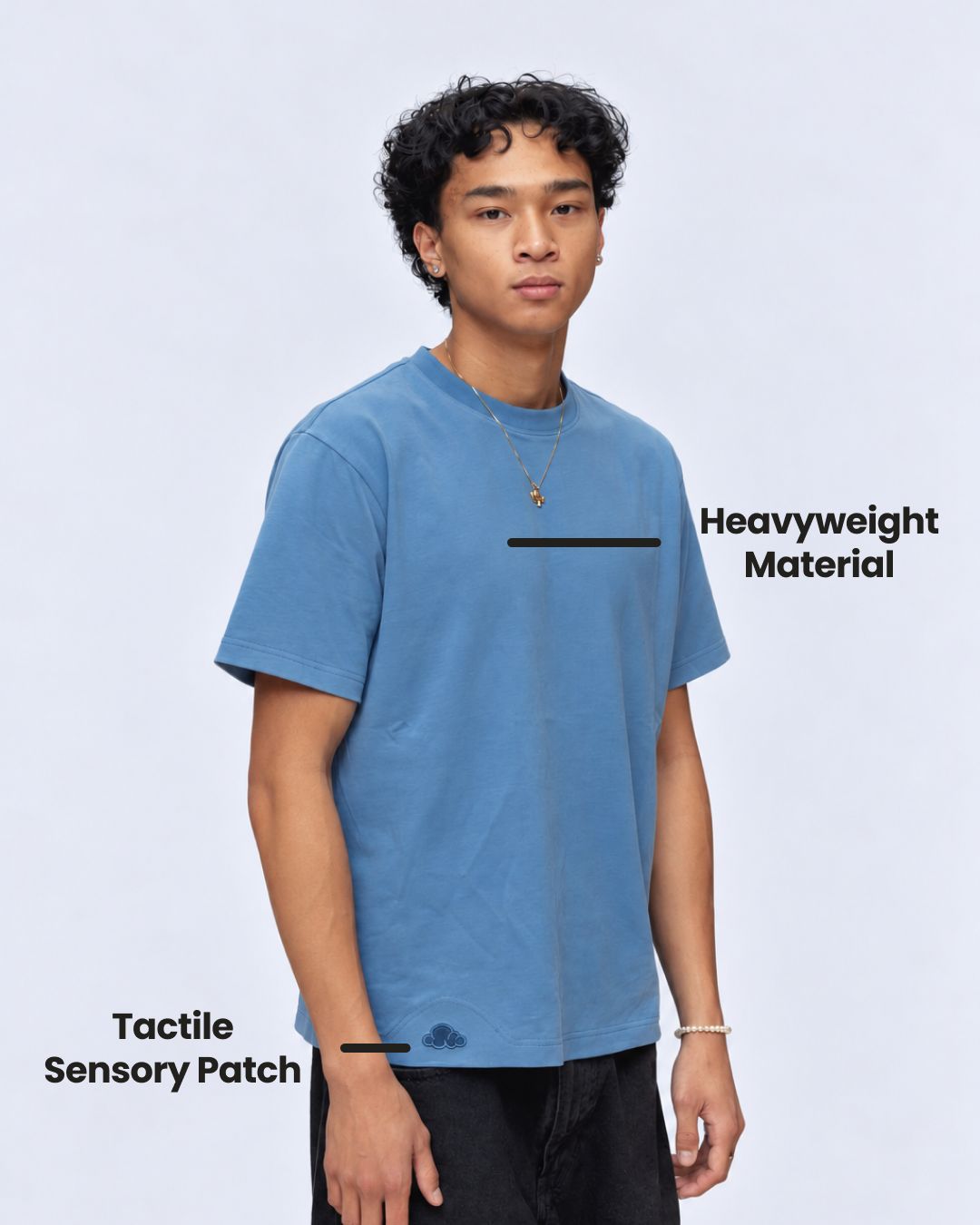 Riviera sensory t-shirt fabric detail