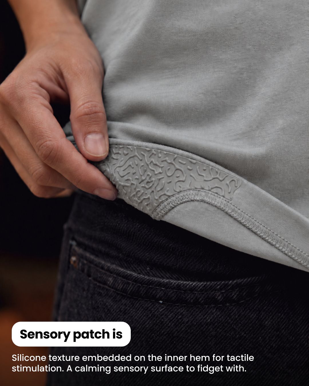 Crushed Rock sensory t-shirt sensory patch