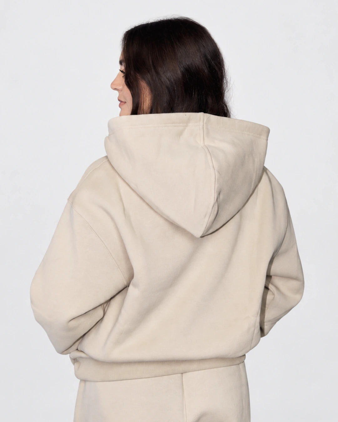 Soothe adult hoodie in Pearl - Back view
