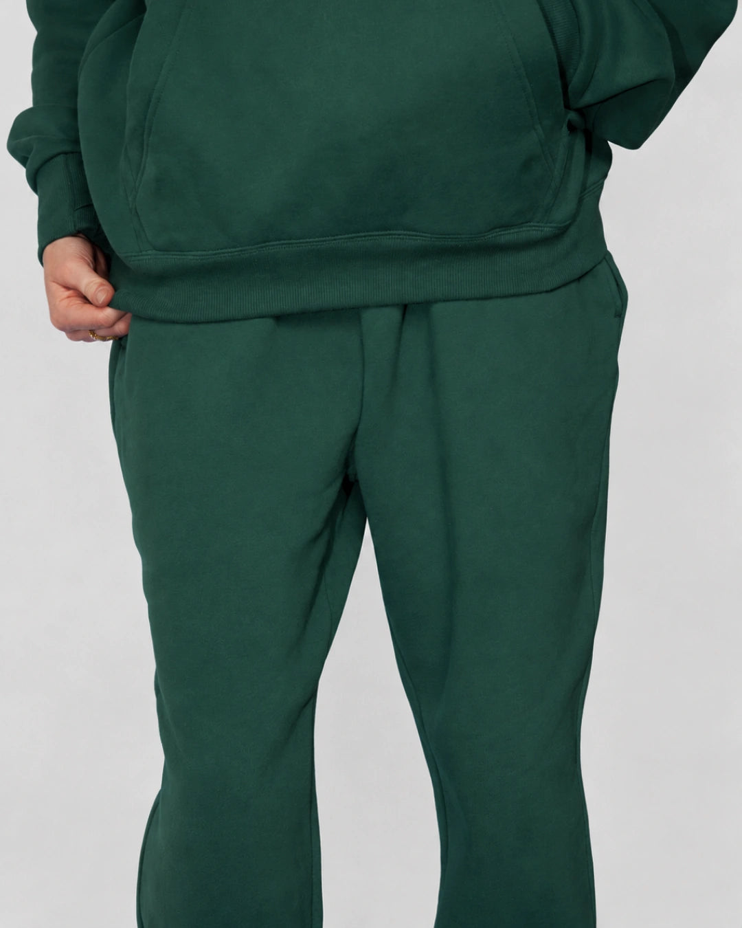 Soothe adult sweatpants in Sea Green - Waist and pocket detail