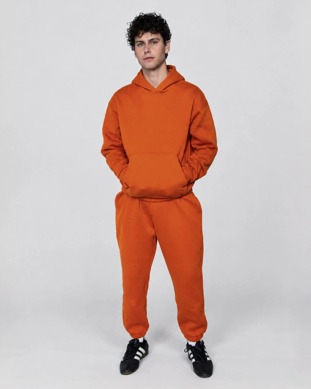 Soothe adult sweatpants in Caramel - Full outfit view