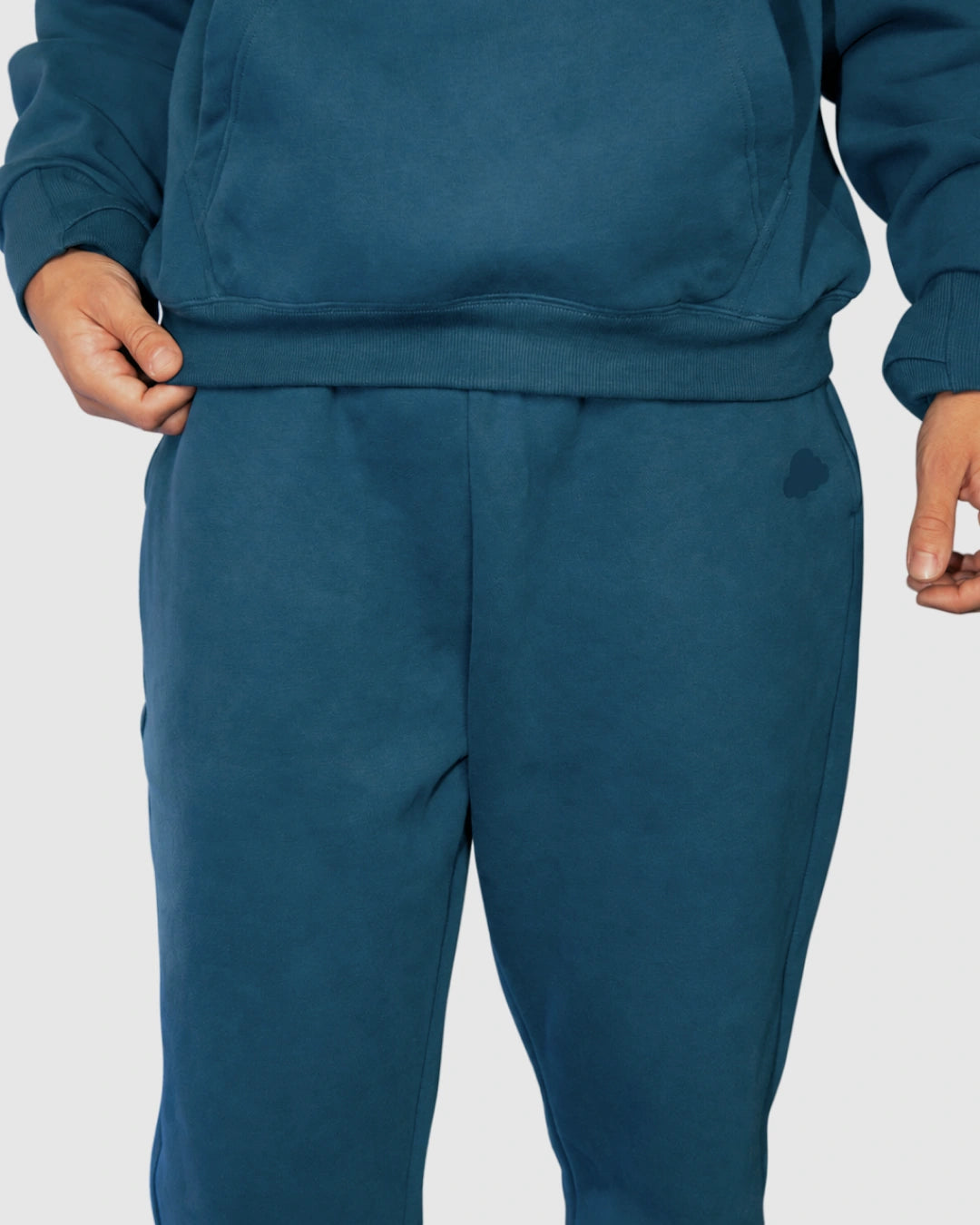 Soothe adult sweatpants in Denim Blue - Waist and pocket detail