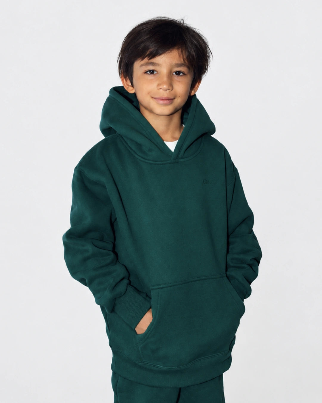 Soothe kids hoodie in Sea Green - Front view