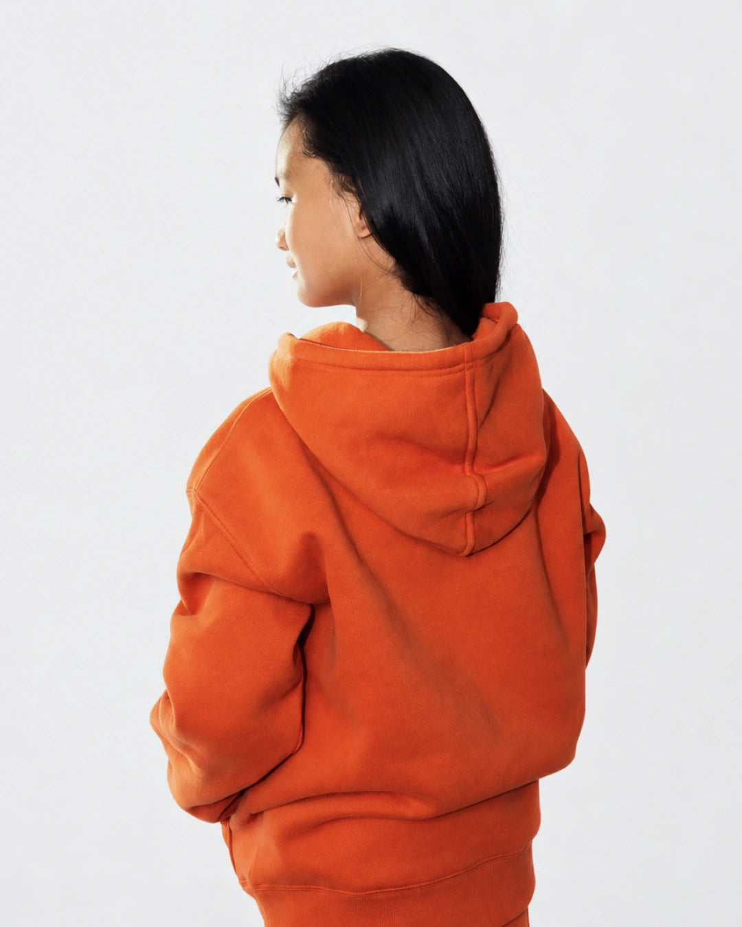 Soothe kids hoodie in Caramel - Back view