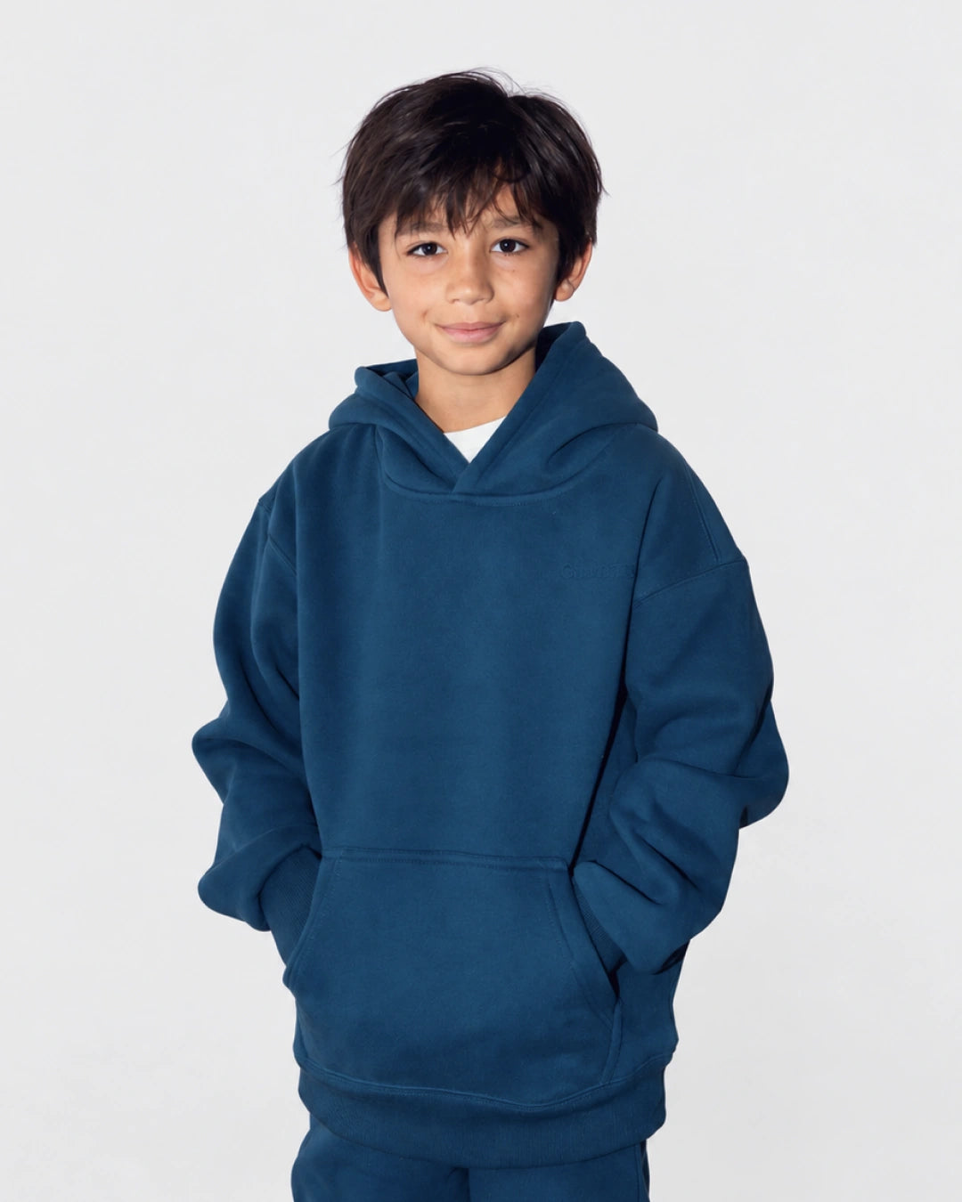 Soothe kids hoodie in Denim Blue - Front view