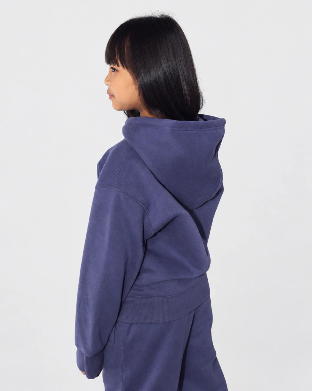 Soothe kids hoodie in Moonlit Purple - Back view