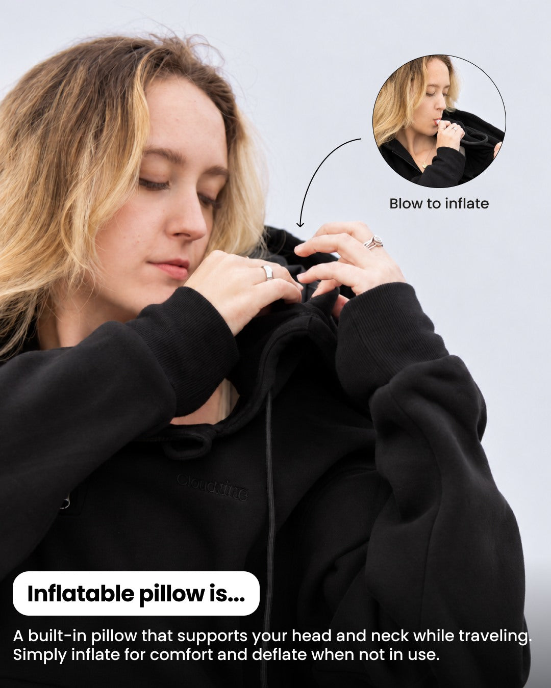 Travel Hoodie in Black, gallery image 3