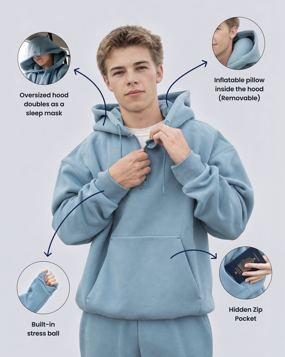 Travel Hoodie in Blue Heaven, gallery image 2