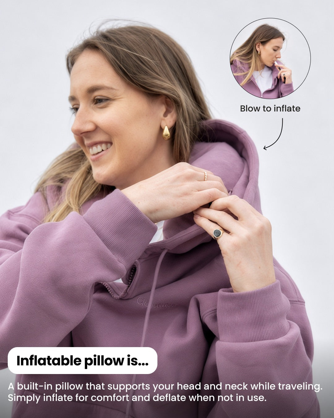 Travel Hoodie in Very Grape, gallery image 3